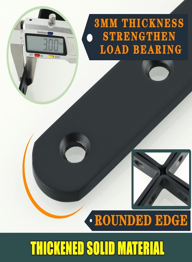 DIANZHU Floating Shelf Brackets,Black Bracket for Shelves Heavy Duty L Wall Bracket Corner Brace,Joint Angle Bracket for Hanging Support,5x3 Inch(Pack of 4) - Image 3