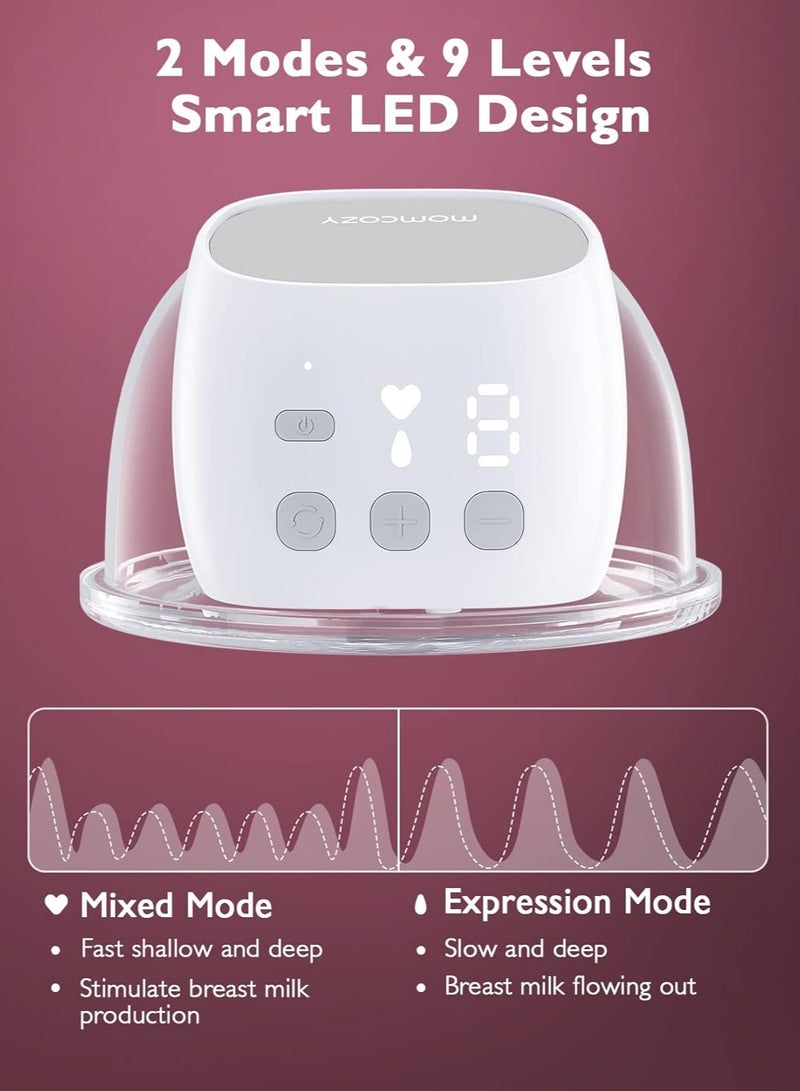 مام كوزي شفاط حليب كهربائي S9 من مومكوزي قابل للارتداء – مضخة ثدي محمولة وصامتة للأمهات – تصميم مريح بدون أسلاك – شاشة ذكية – سهلة التنظيف وخفيفة الوزن – مناسبة للاستخدام أثناء العمل أو في المنزل - Image 4
