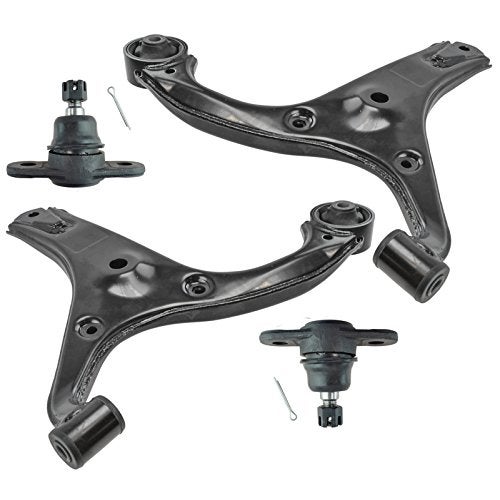 TRQ Front Control Arm with Ball Joint Set Compatible with 2006-2011 Hyundai Accent Kia Rio Rio5 - Image 1