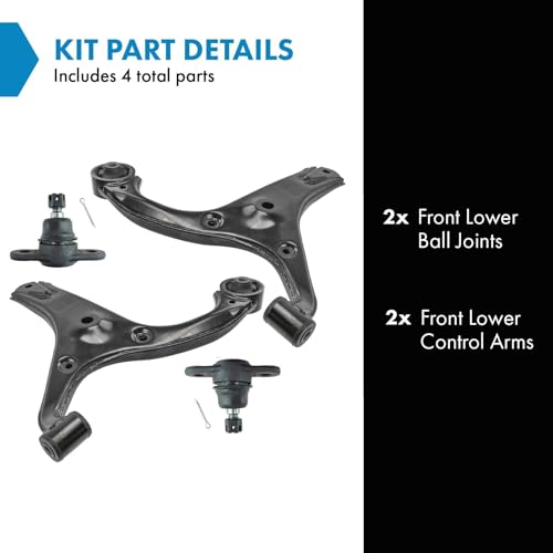 TRQ Front Control Arm with Ball Joint Set Compatible with 2006-2011 Hyundai Accent Kia Rio Rio5 - Image 2