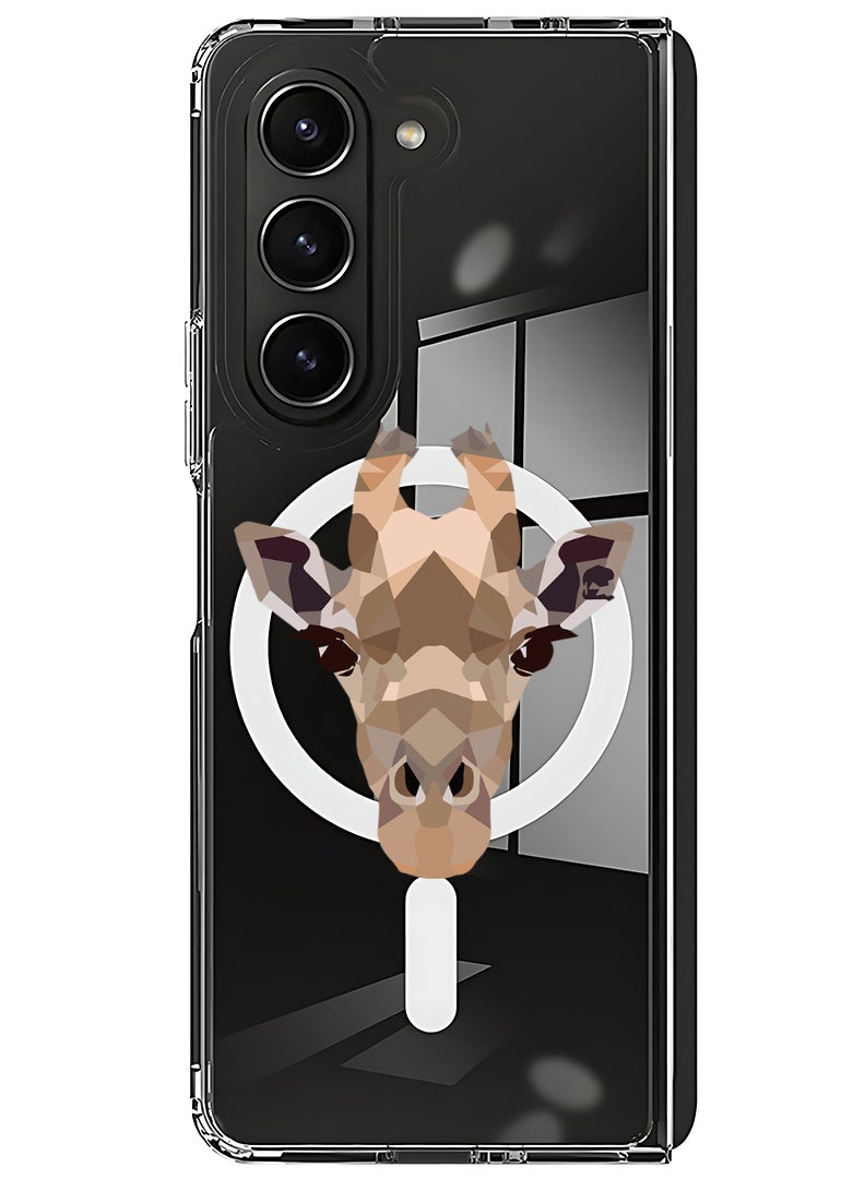 Theodor Magnetic Case for Samsung Galaxy Z Fold 6 Compatible with MagSafe Wireless Charging, Shockproof Phone Bumper Cover Girrafe-01 - Image 1