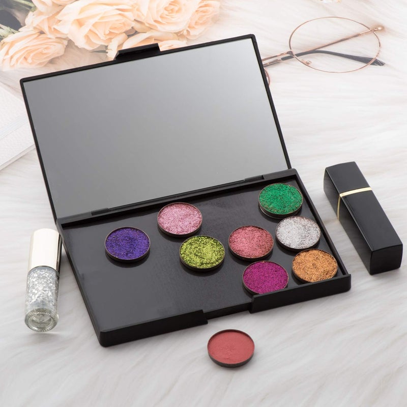 Allwon Empty Magnetic Plastic Eyeshadow Makeup Palette with 15Pcs Adhesive Empty Palette Metal Stickers for Eyeshadow Lipstick Blush Powder - Image 5