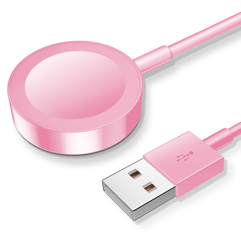 xiwxi ðŸðŸŽðŸðŸ” ð”ð©ð ð«ðšððžð for Apple Watch Charger Magnetic Fast Charging Cable [Portable] Magnetic Wireless Charging Compatible with iWatch Series Ultra/10/9/8/7/6/SE/5/4/3/2-[3.3FT] Pink - Image 1