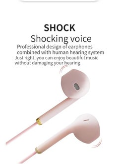 GELESE New singing wired mini microphone headset practice song wired earphone pink  - Image 5