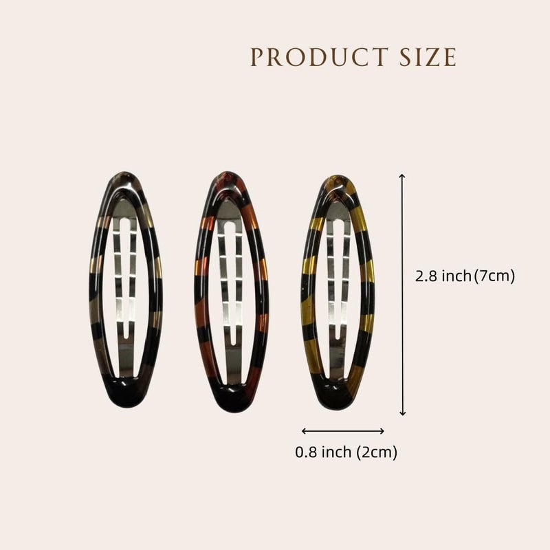 PIDOUDOU 20 Pieces Hair Clips for Thick Hair 2.8 Inch Oval Shape Black XL Hair Clips for Women Metal Snap Non-Slip Hair Grips Hair Accessories (Tortoise Shell Oval) - Image 3