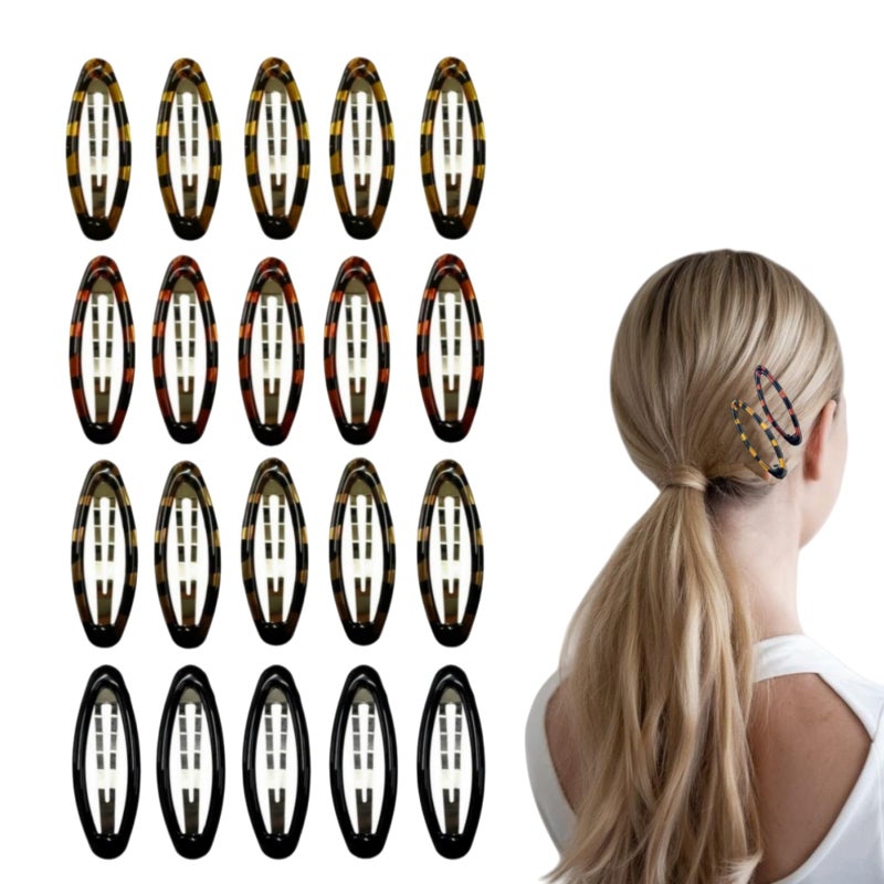 PIDOUDOU 20 Pieces Hair Clips for Thick Hair 2.8 Inch Oval Shape Black XL Hair Clips for Women Metal Snap Non-Slip Hair Grips Hair Accessories (Tortoise Shell Oval) - Image 1
