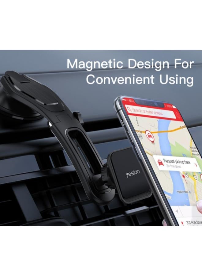 Yesido C107 360 Degree Rotation Flexible Magnetic Magnet Dashboard Car Mobile Phone Holder - Image 3