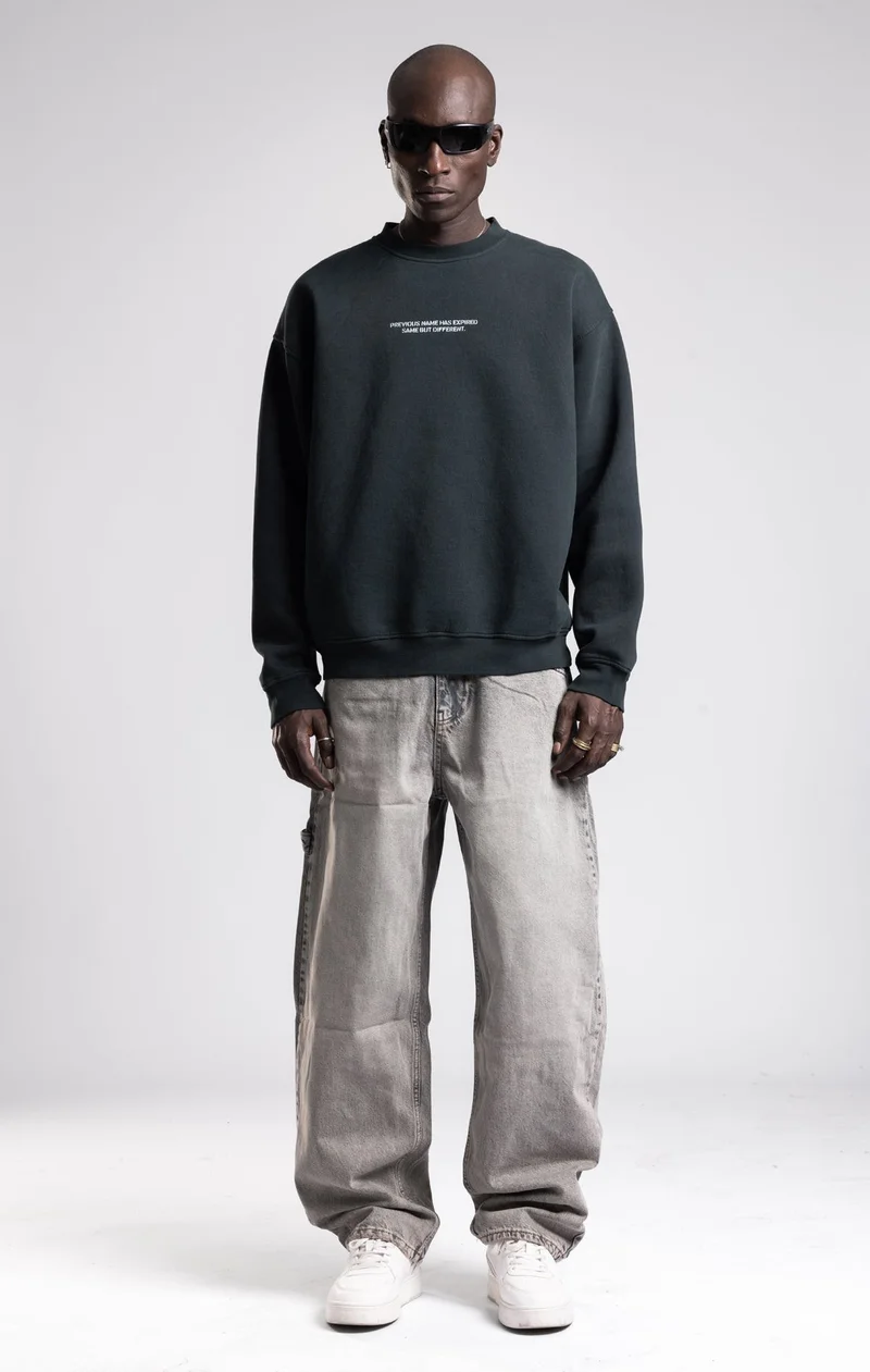 Catch Micro Text Print Detail Oversize Sweatshirt