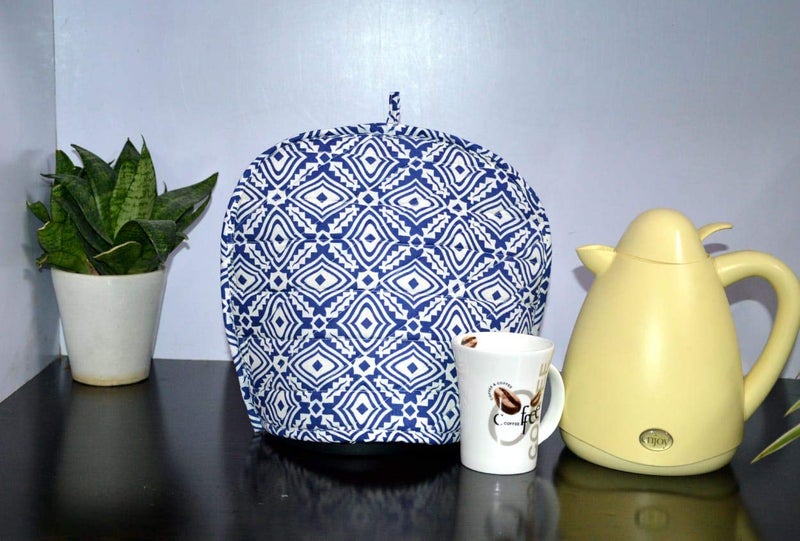 Malan Bai Mandala Tea Cozy Cover White Hand Block Winter Tea Cozy Cotton Tea Kettle Warmer Pot Cover Hot Coffee Cover Handamde Kitchen Décor Brand: Malan Bai (Pattern 47) - Image 1