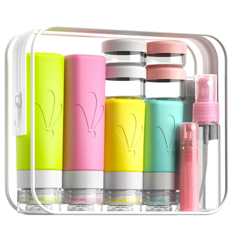 INSFIT Silicone Travel Bottles Set, 17 Pack Travel Size Toiletries, Leakproof Travel Bottles for Toiletries, Travel Accessories for Women, Airplane Travel Essentials, Travel Containers for Toiletries - Image 1