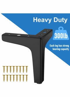 Generic Furniture Legs, 10cm Heavy Duty Furniture Metal Table Legs with Screws & Protector Feet  - Image 5