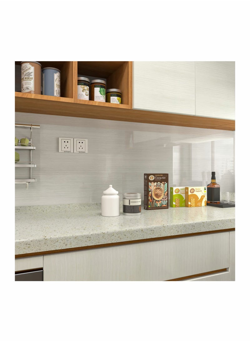 SYOSI - Silver Wallpaper Peel and Stick Wallpaper Contact Paper Silver Metallic Wallpaper Silver Metal Look Wallpaper Stainless Steel Self Adhesive Appliances Wallpaper DIY Cabinets Liner Decor - Image 1