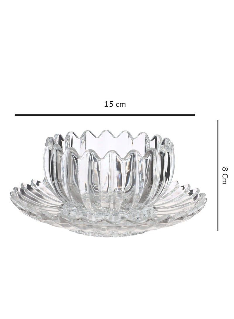 Ice Cream Bowls, Set of 6, Clear Glass Dessert Cups With Saucer, Parfait Appetizer Cups, Footed Ice Cream Bowls - Image 5