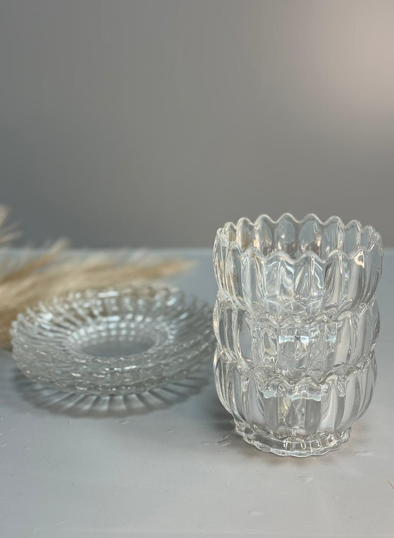 Ice Cream Bowls, Set of 6, Clear Glass Dessert Cups With Saucer, Parfait Appetizer Cups, Footed Ice Cream Bowls - Image 3