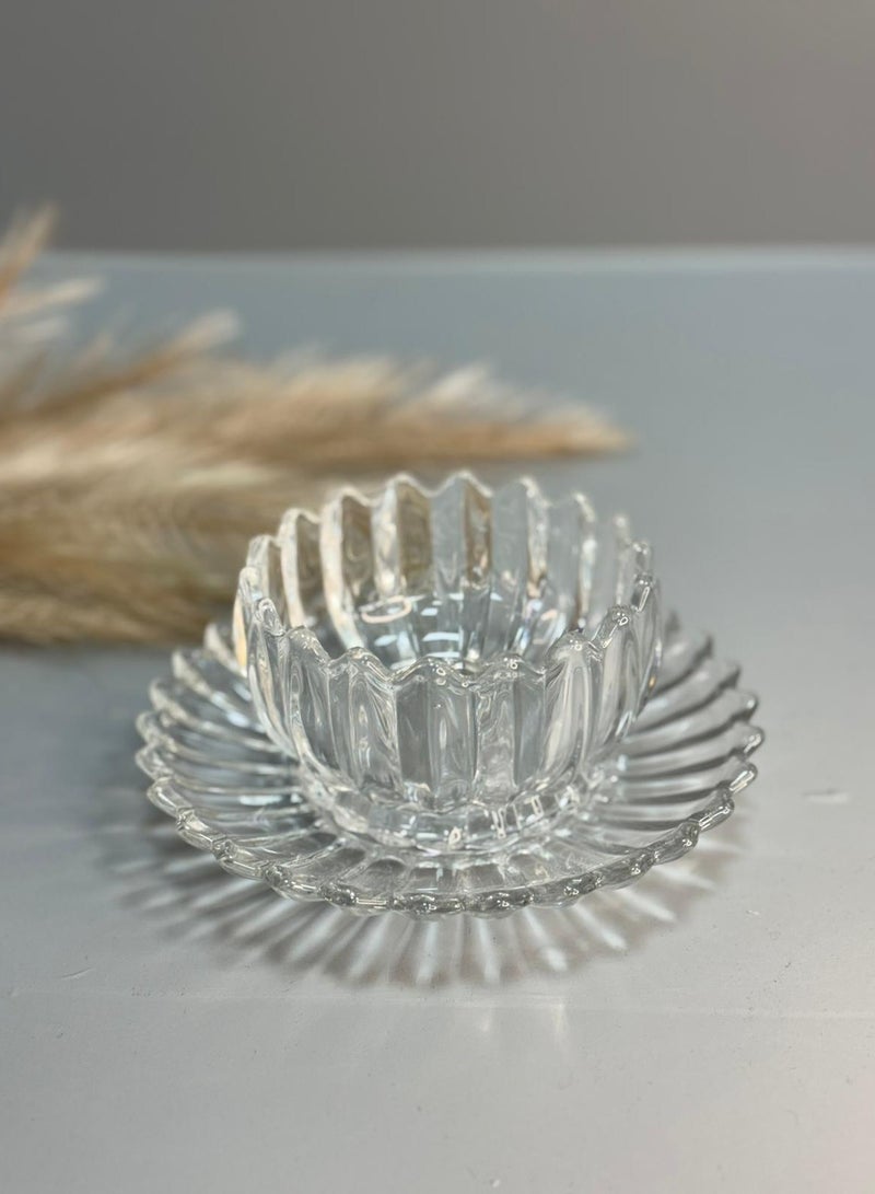 Ice Cream Bowls, Set of 6, Clear Glass Dessert Cups With Saucer, Parfait Appetizer Cups, Footed Ice Cream Bowls - Image 4