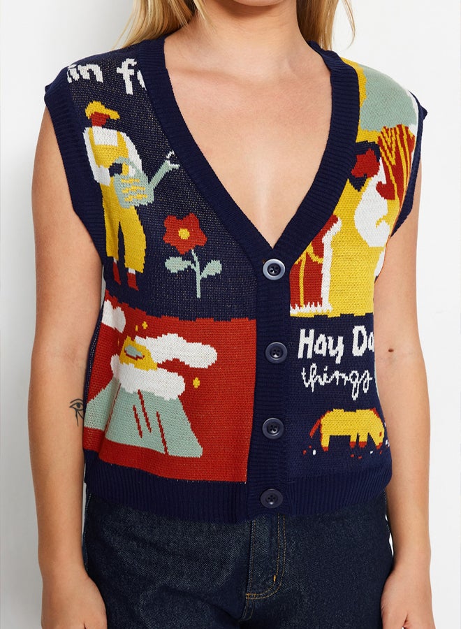 trendyol Colorful Buttoned Knitwear Vest - Image 4