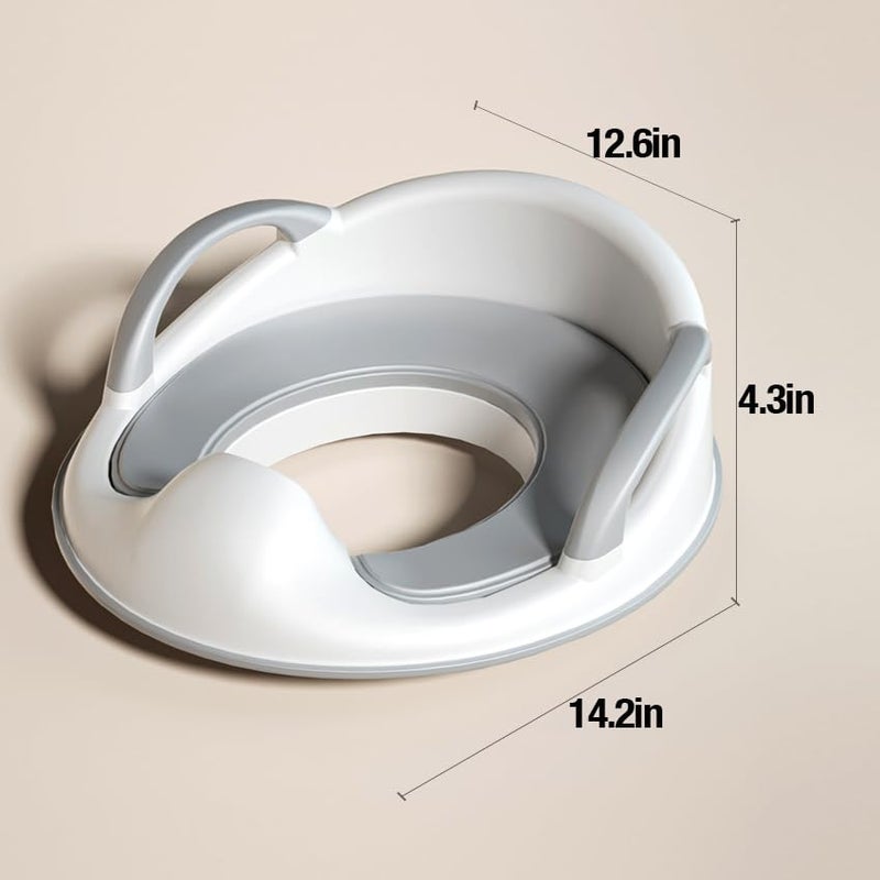 PandaEar Baby Toddler Potty Training Toilet Seat for Boys and Girls with Handles| Child Kids Potty Seat Toilet Seat Attachment| Safe Urine Guard Non-Slip Rubber Rim| Fits Round & Oval Toilets - Image 2