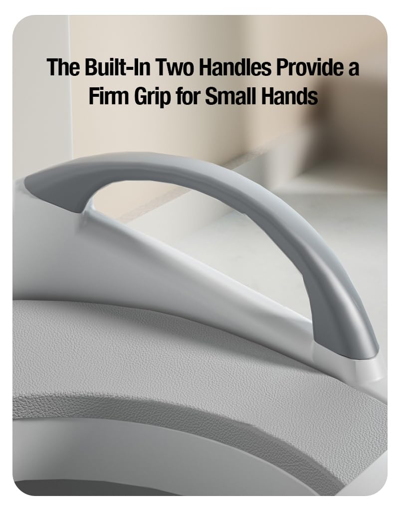 PandaEar Baby Toddler Potty Training Toilet Seat for Boys and Girls with Handles| Child Kids Potty Seat Toilet Seat Attachment| Safe Urine Guard Non-Slip Rubber Rim| Fits Round & Oval Toilets - Image 3