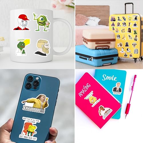 True Flair Trueflair Pack of 302 Meme Vinyl Stickers, Random Designs, for Laptop, Journal, Bike Helmet, Diary, Guitar, Mobile, Waterproof, Self-Adhesive (Meme) - Image 5