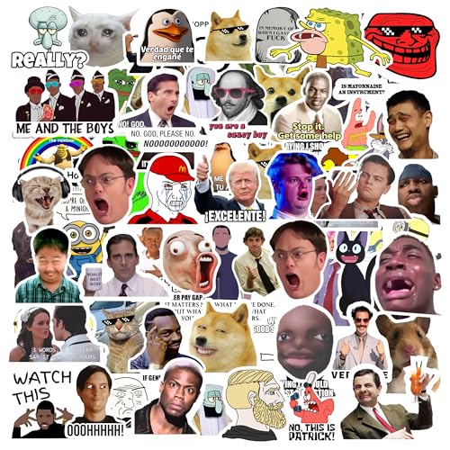 True Flair Trueflair Pack of 302 Meme Vinyl Stickers, Random Designs, for Laptop, Journal, Bike Helmet, Diary, Guitar, Mobile, Waterproof, Self-Adhesive (Meme) - Image 1