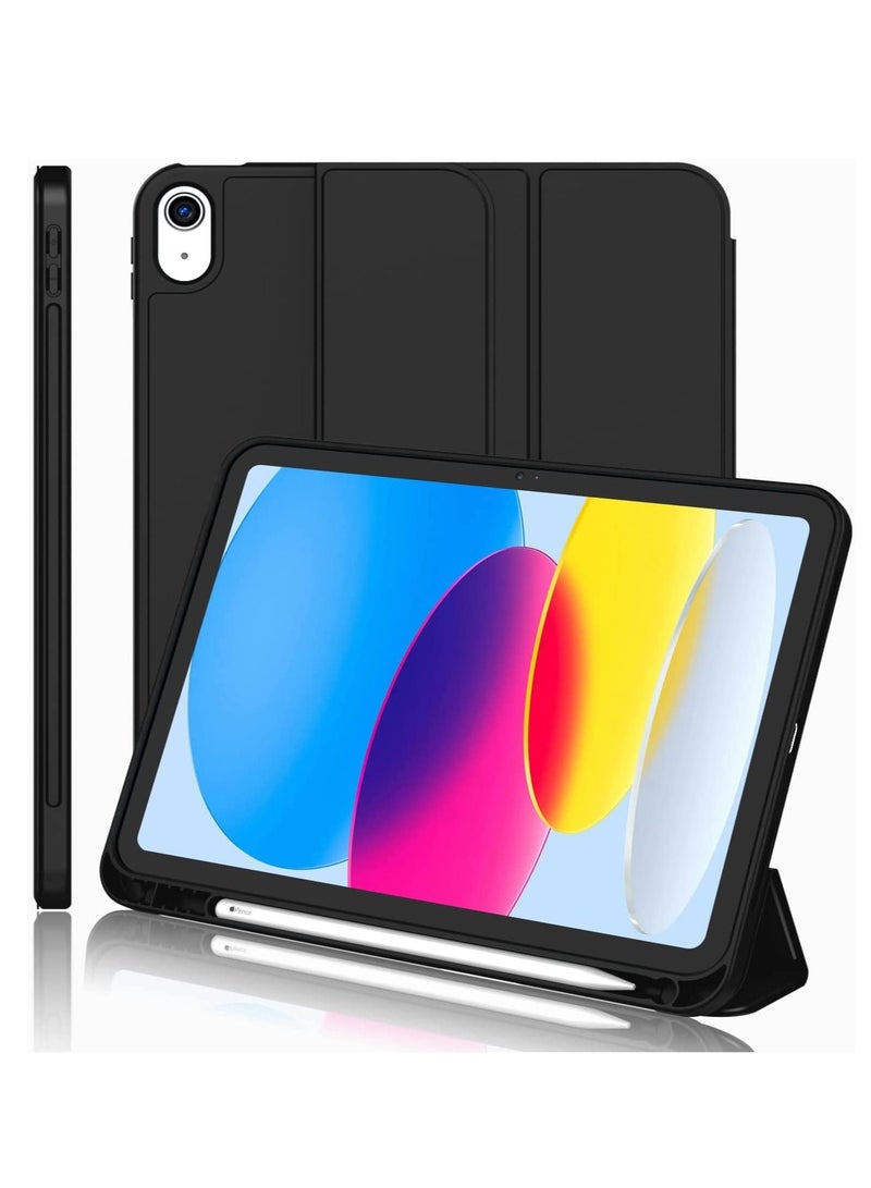 iPad Air 5/4 Case iPad Air 5th 4th Generation Case for 10.9 Inch 2022/2020 Model Auto Wake/Sleep Cover Protective Cover with Pencil Holder Slim Back Smart Trifold Stand Black - Image 1