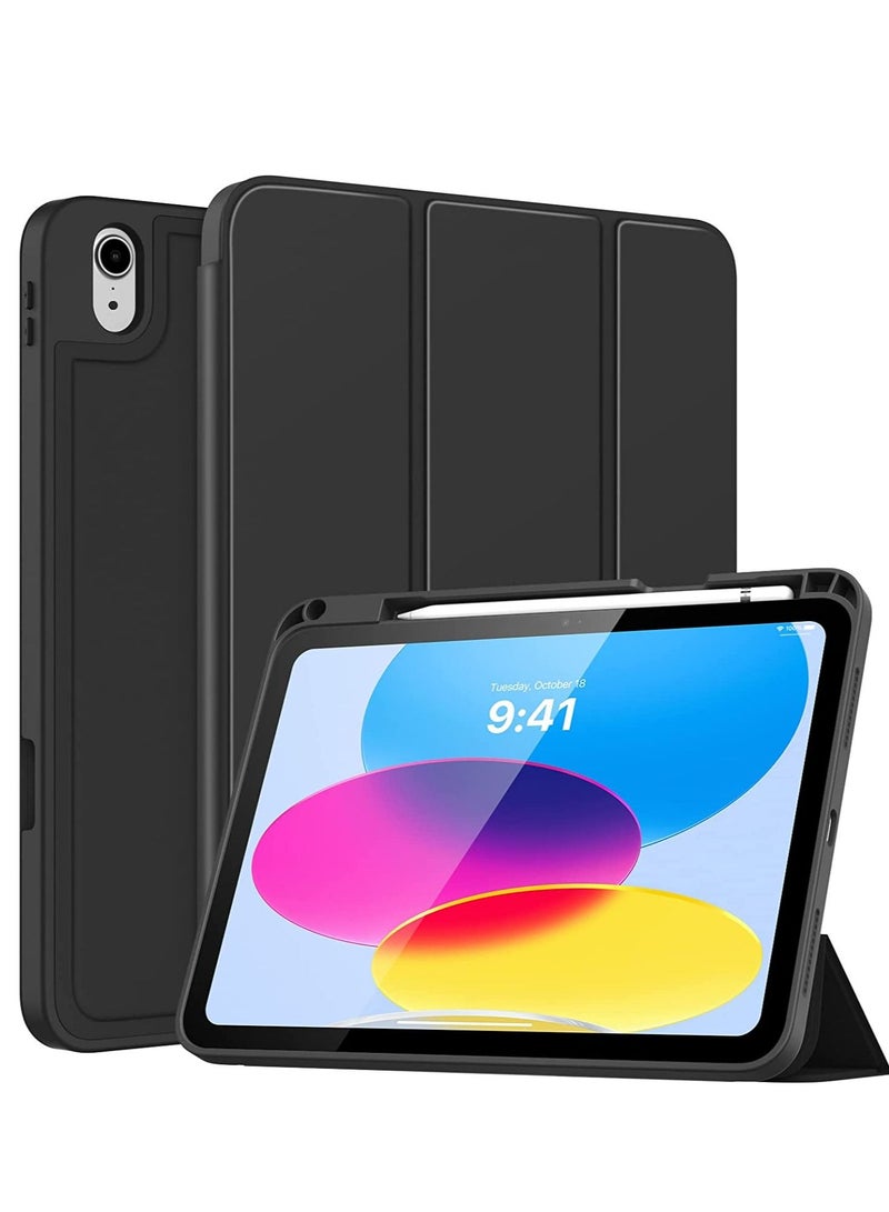 iPad Air 5/4 Case iPad Air 5th 4th Generation Case for 10.9 Inch 2022/2020 Model Auto Wake/Sleep Cover Protective Cover with Pencil Holder Slim Back Smart Trifold Stand Black - Image 4