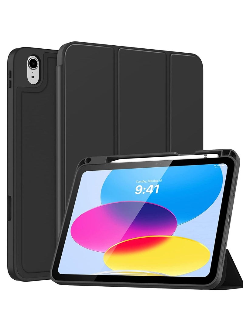 iPad Air 5/4 Case iPad Air 5th 4th Generation Case for 10.9 Inch 2022/2020 Model Auto Wake/Sleep Cover Protective Cover with Pencil Holder Slim Back Smart Trifold Stand Black - Image 2