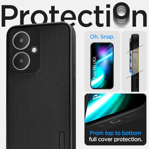 Jkobi Back Cover Case for Poco M6 5G (Textured Grip Design | Camera Protection | Slim and Light Weight | Soft Touch and Feel | Black) - Image 2