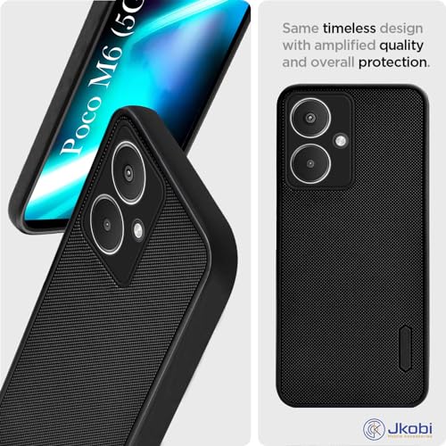 Jkobi Back Cover Case for Poco M6 5G (Textured Grip Design | Camera Protection | Slim and Light Weight | Soft Touch and Feel | Black) - Image 3