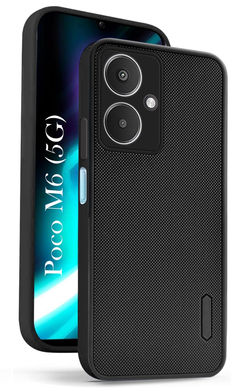 Jkobi Back Cover Case for Poco M6 5G (Textured Grip Design | Camera Protection | Slim and Light Weight | Soft Touch and Feel | Black) - Image 1