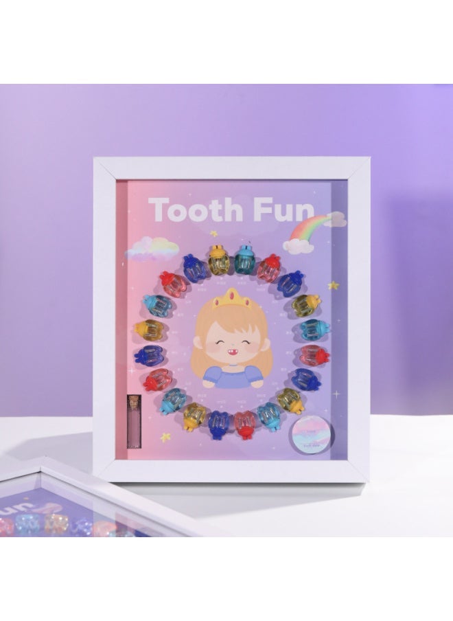 T9 Wooden Photo Frame Deciduous Teeth Box Transparent Crystal Teeth House Boys And Girls Deciduous Teeth Storage Frame-Color:Little Princess "23*27cm]-Specifications:T9  - Image 3