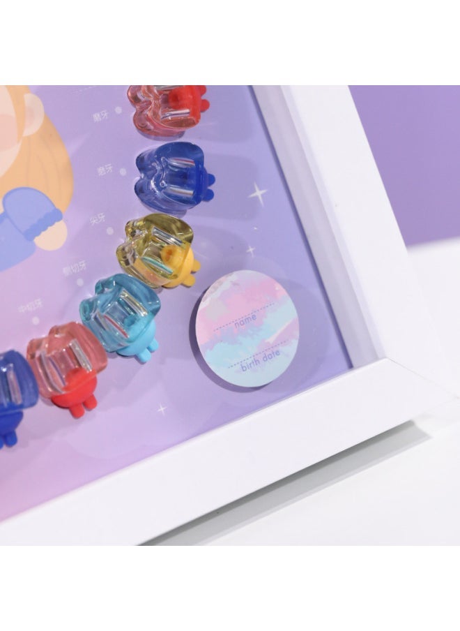 T9 Wooden Photo Frame Deciduous Teeth Box Transparent Crystal Teeth House Boys And Girls Deciduous Teeth Storage Frame-Color:Little Princess "23*27cm]-Specifications:T9  - Image 5
