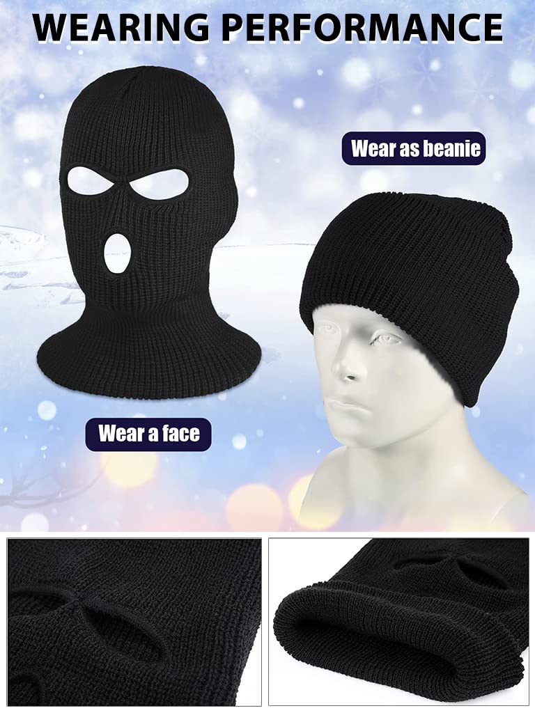 PROBEROS® Full Face Ski Mask for Men Women, Knitted Balaclava Ski Mask Thermal Balaclava for Winter Outdoor Sports Ski BikeFull Face Cover Mask, UV Protected Cycling Accessories Mask for Men & Women - Image 4