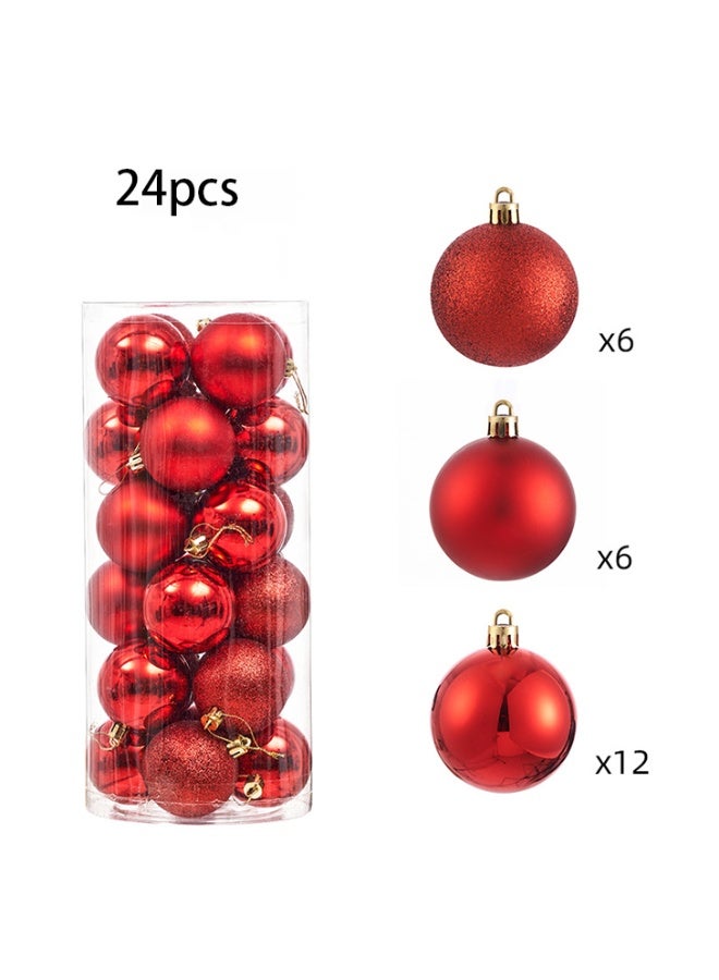 24Pcs Christmas Ball Ornaments, 4CM Christmas Tree Hanging Ornaments, Christmas Tree Decorations Balls for Xmas Trees Decor Holiday Party Wedding - Image 1