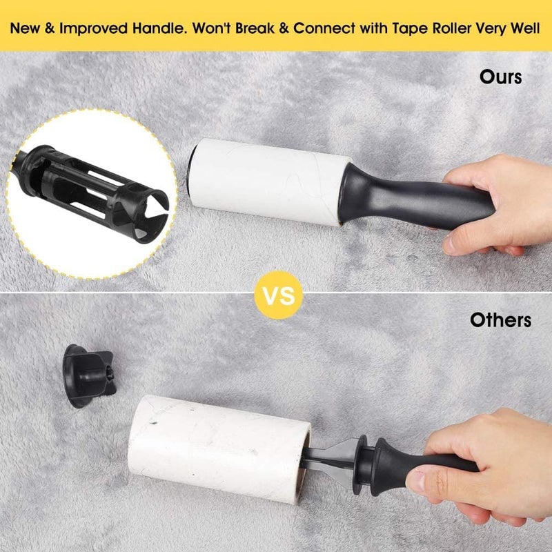 WOTOFY Sticky Reusable Refills Rollers for Clothes, Furniture, Car Seats, Sofa, and Carpet Pet Hair Dust Cleaner Roller with 1 Handle & 3 Refills Total of 180 Sheets for Dog, Cat Hair Remover - Image 2