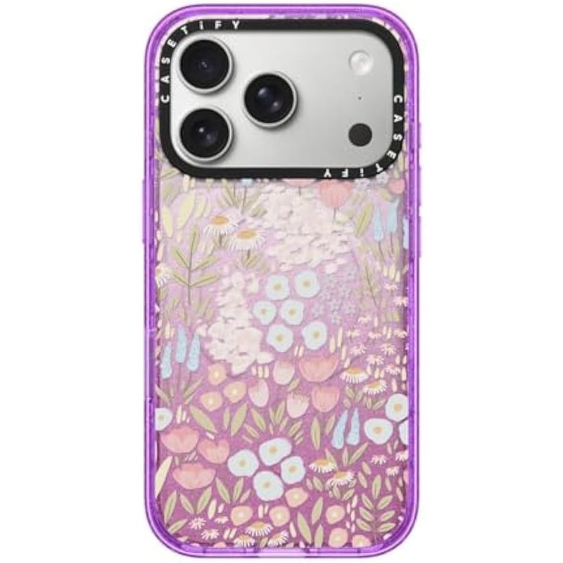 Casetify Impact iPhone 17 Pro Case 【Slim/Compatible with Magsafe / 8.2 ft. 4X Military Grade Drop Protection】 - Eleanor - Glitter Purple - Image 1