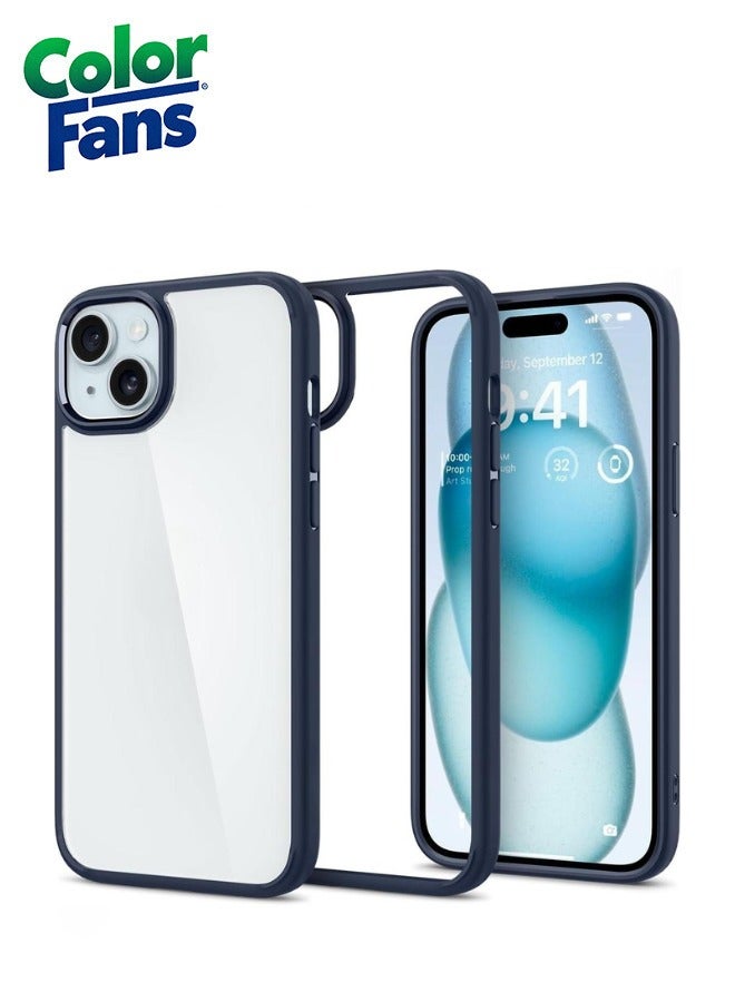 Color Fans Ultra Hybrid iPhone 15 Plus Case Anti Yellowing Navy Blue - Image 1