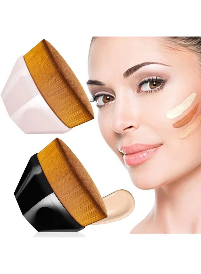 Tyemp Brochas De Maquillaje, Flat Top Kabuki Hexagon Foundation Brush, Brochas De Maquillaje Con Tapa Plana Magic Brochas Para Base De Maquillaje Makeup Brush for Women Girls (Black & Pink) - Image 1
