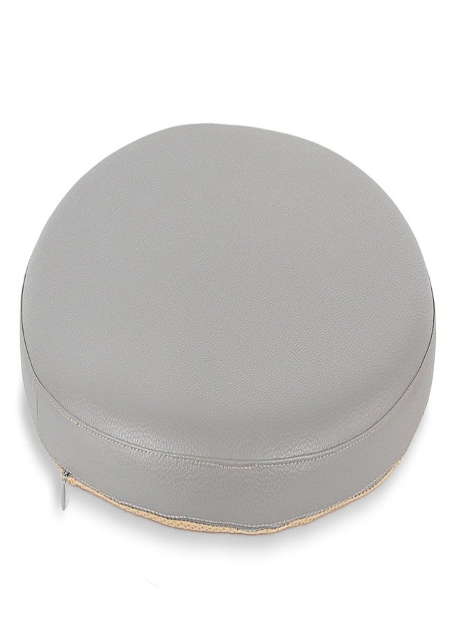 Sigmat PU Leather Round Chair Cushion Memory Foam Waterproof Round Stool Cushion for Kitchen Stool, Living Room Chiar, Office Chair, Car or Floor Pillow (12 Inch, Grey) - Image 1