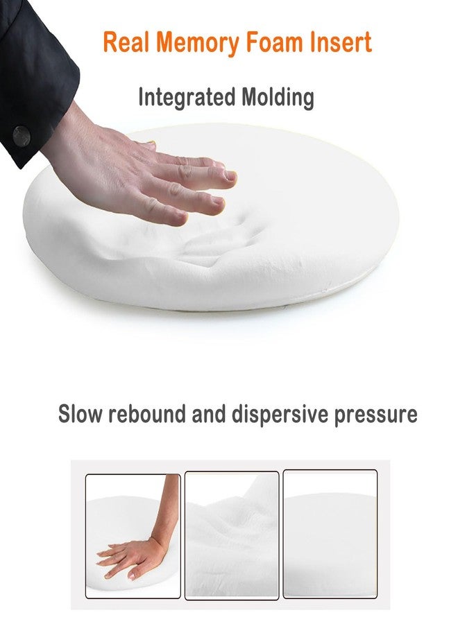 Sigmat PU Leather Round Chair Cushion Memory Foam Waterproof Round Stool Cushion for Kitchen Stool, Living Room Chiar, Office Chair, Car or Floor Pillow (12 Inch, Grey) - Image 4