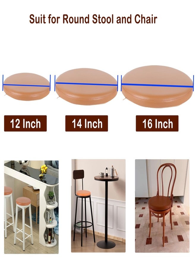 Sigmat PU Leather Round Chair Cushion Memory Foam Waterproof Round Stool Cushion for Kitchen Stool, Living Room Chiar, Office Chair, Car or Floor Pillow (12 Inch, Grey) - Image 5