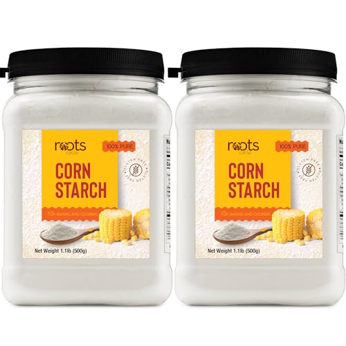 Roots Circle 100% Pure Corn Starch | 2 [17oz] Airtight Containers | All Natural Thickener for Soups, Stews, Gravy, Baking Pies, Puddings & Cakes | Gluten-Free, Non-GMO, Vegan, Kosher, Food-Grade - Image 1