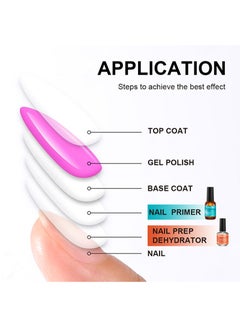 lakerain Nail Primer and Dryer Set, Nail Prep Dehydrator，Professional Acid Free Nail Polish, Air Dry Long Lasting Nail Polish for Acrylic Nails and UV Gel Nail Polish Powder  - Image 4