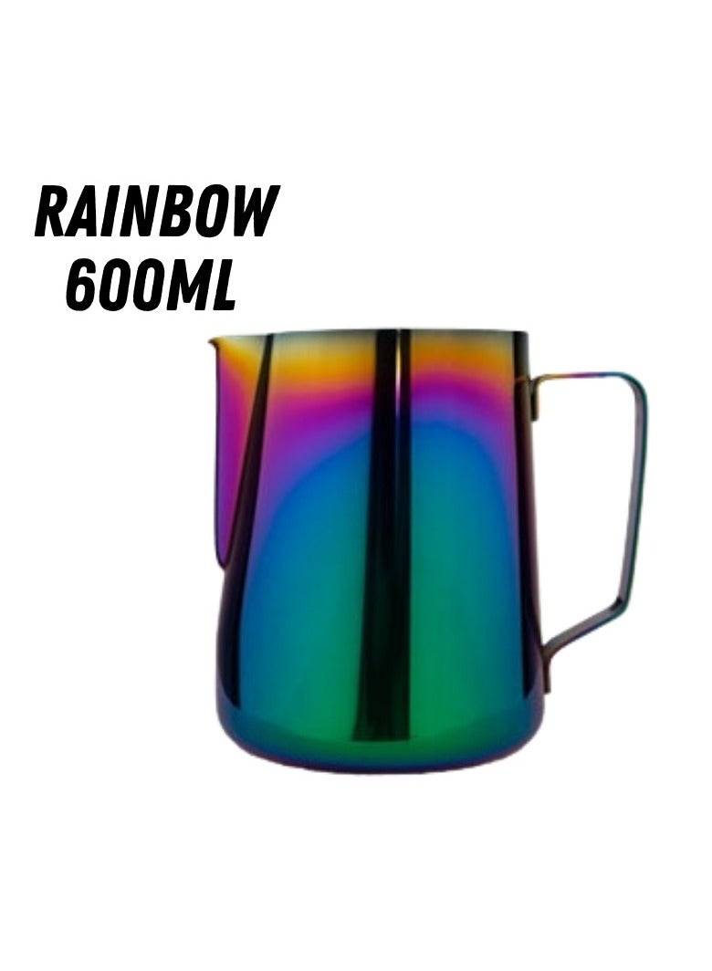 تايم مور كوب حليب مزبد من الفولاذ المقاوم للصدأ، إبريق قهوة قوس قزح 600 مل - Image 1