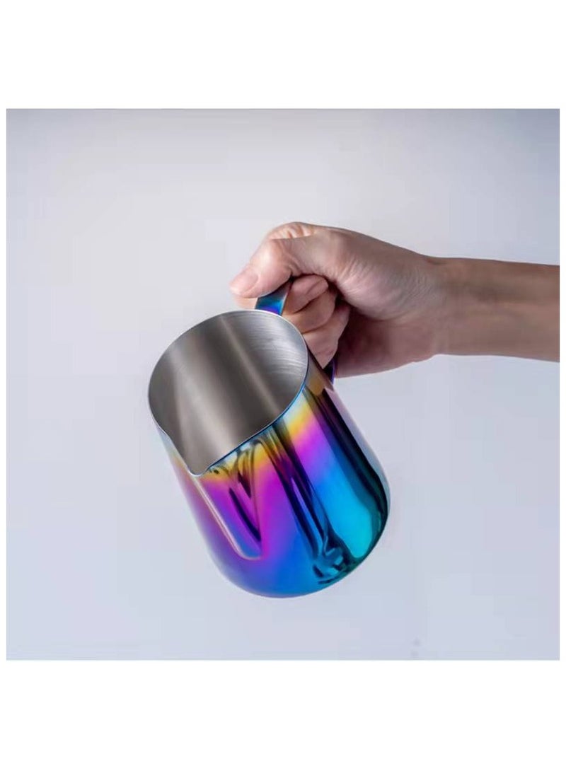 تايم مور كوب حليب مزبد من الفولاذ المقاوم للصدأ، إبريق قهوة قوس قزح 600 مل - Image 2