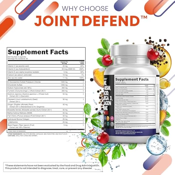 Clean Nutraceuticals كلين نيوتراسيتيكالز جلوكوزامين 1500mg كوندرويتين 1200mg MSM مع كركم كوركومين، كولاجين، حمض الهيالورونيك، أوميغا 3 – مكمل صحة المفاصل للرجال والنساء – مركب المفاصل – 120 عدد - Image 5