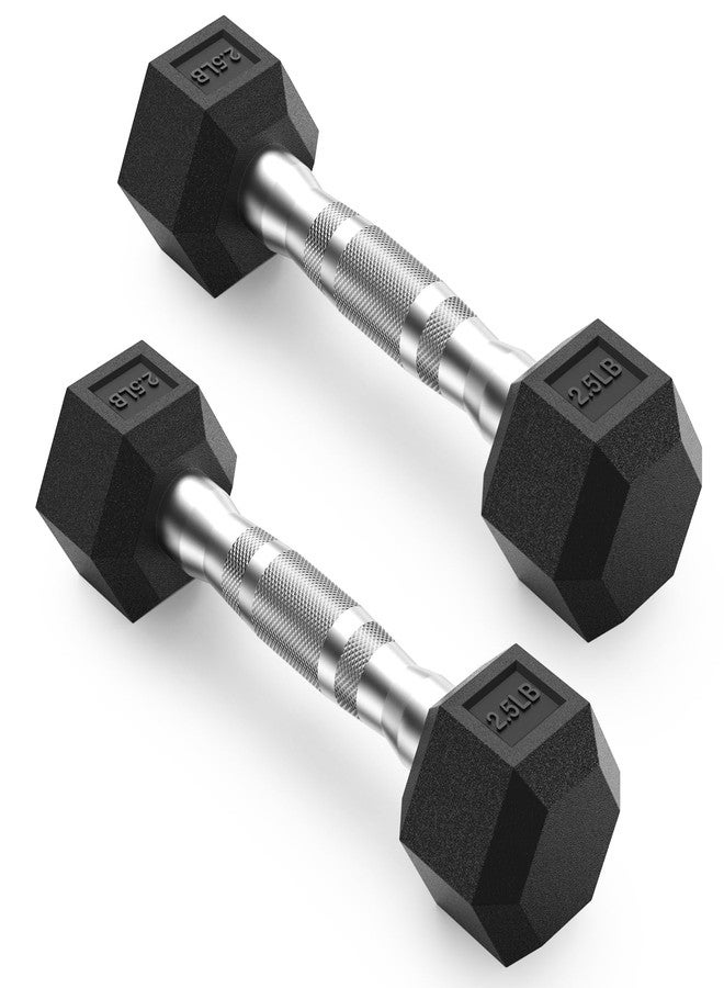 PAPABABE Dumbbells Set of 2 2.5lbs Dumbbells Pair, 2.5 Pounds Hand Weights for Women Men at Home, Free Weights Dumbbells Set for Home Gym Equipment, Pesas Mancuernas para Ejercicios de Hombre Casa. - Image 1
