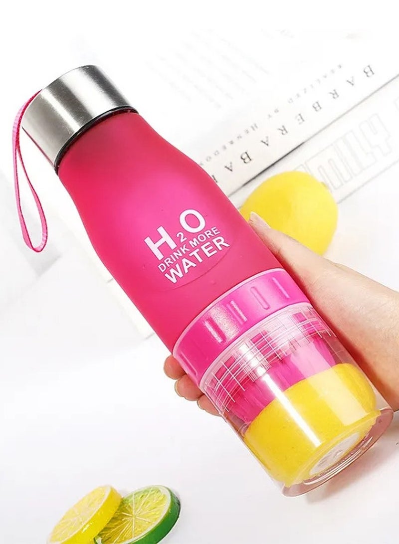 Sports Water Bottle For Healthy and Stylish Lifestyle, Gym Water Bottle, Yoga Workout Water Bottle, Perfect For Detox Water, Healthy Drinks, Fitness, Travel, 650 ml Fruit Infuser Bottle with Carrying Strap - Image 4