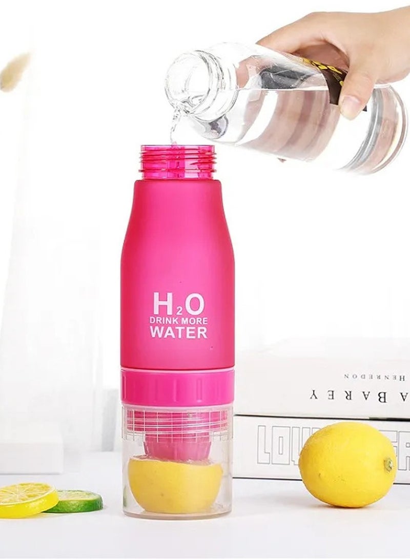 Sports Water Bottle For Healthy and Stylish Lifestyle, Gym Water Bottle, Yoga Workout Water Bottle, Perfect For Detox Water, Healthy Drinks, Fitness, Travel, 650 ml Fruit Infuser Bottle with Carrying Strap - Image 3
