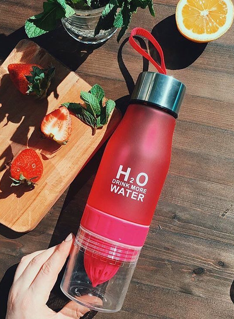 Sports Water Bottle For Healthy and Stylish Lifestyle, Gym Water Bottle, Yoga Workout Water Bottle, Perfect For Detox Water, Healthy Drinks, Fitness, Travel, 650 ml Fruit Infuser Bottle with Carrying Strap - Image 2